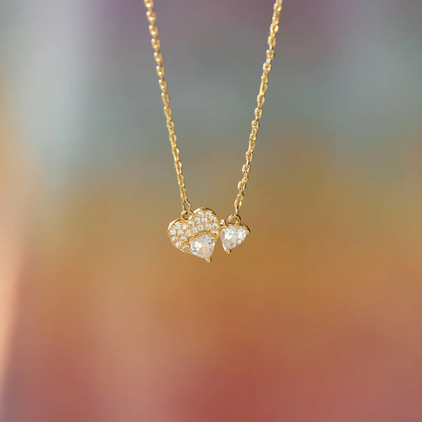 18K Gold-Plated 925 Sterling Silver Zircon Heart Necklace - NJPH Best Selling 