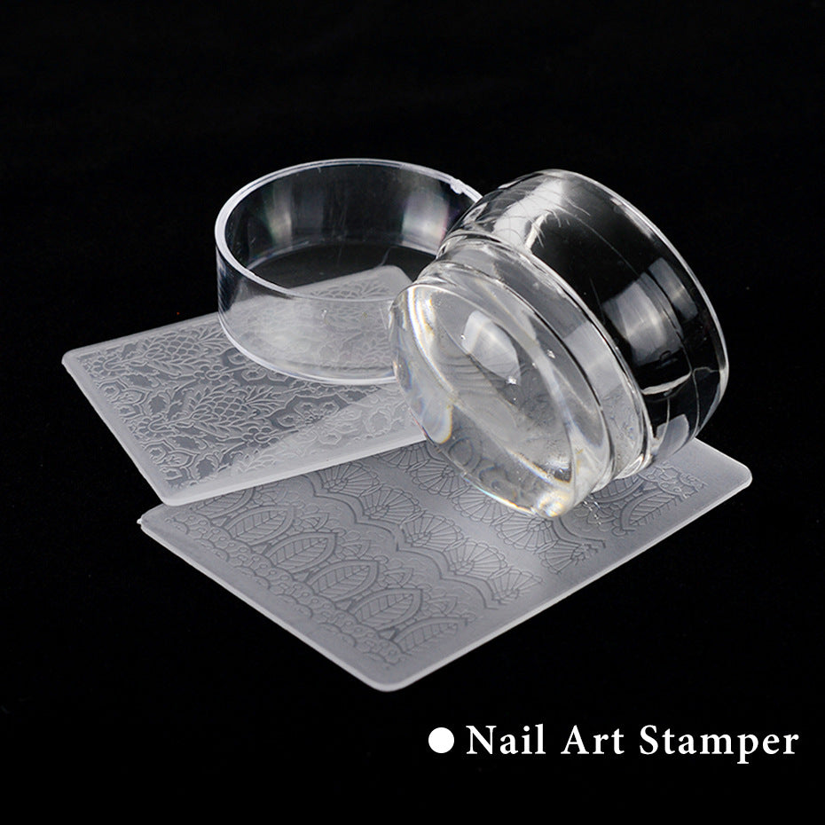 Nail Art Transparent Transfer Stamp Three-color Cover - NJPH Best Selling 