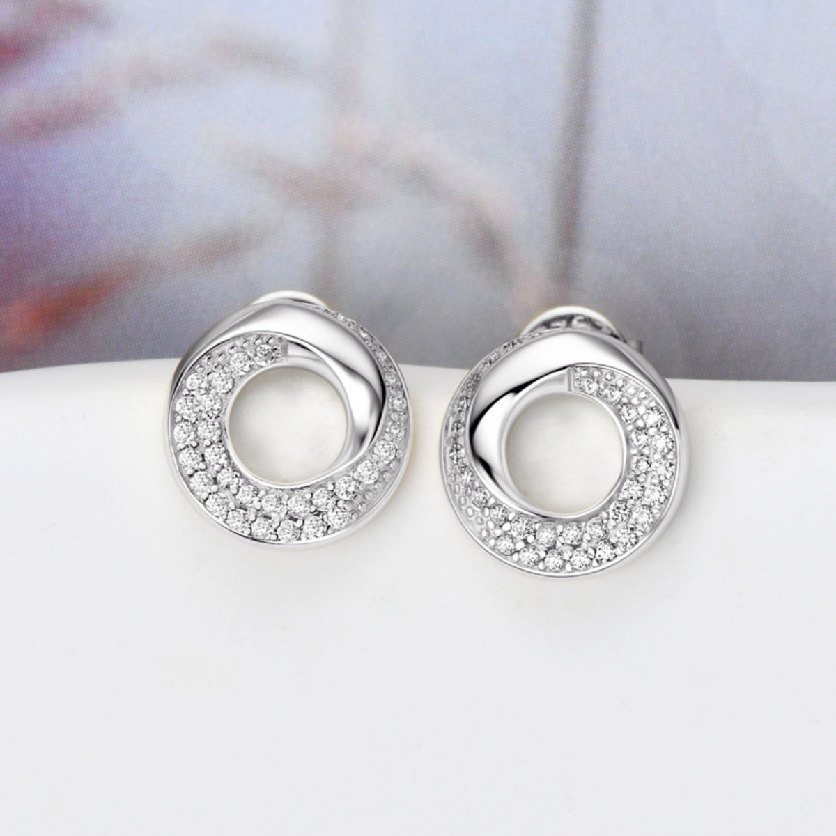 925 Sterling Silver Inlaid Moissanite Stud Earrings - NJPH Best Selling 