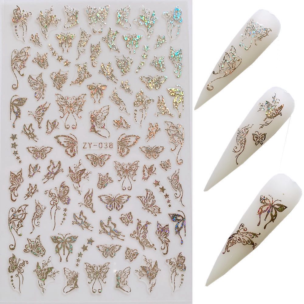 Butterfly Nail Sticker Simulation Bronzing Laser - NJPH Best Selling 