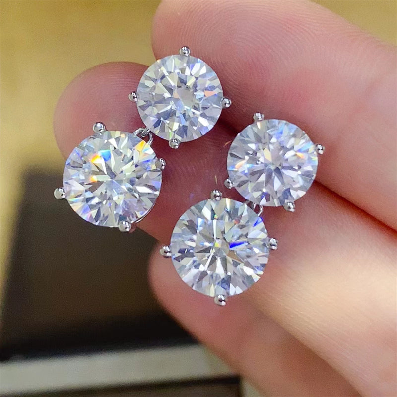 10 Carat Moissanite 925 Sterling Silver Earrings - NJPH Best Selling 