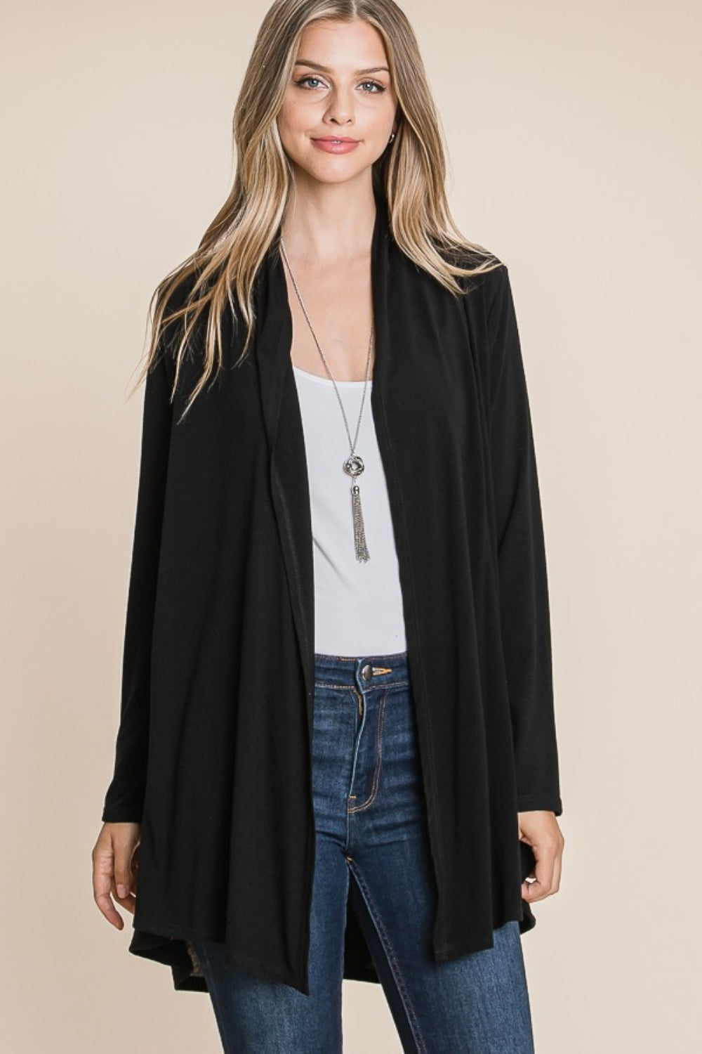 BOMBOM Open Front Long Sleeve Cardigan - NJPH Best Selling 