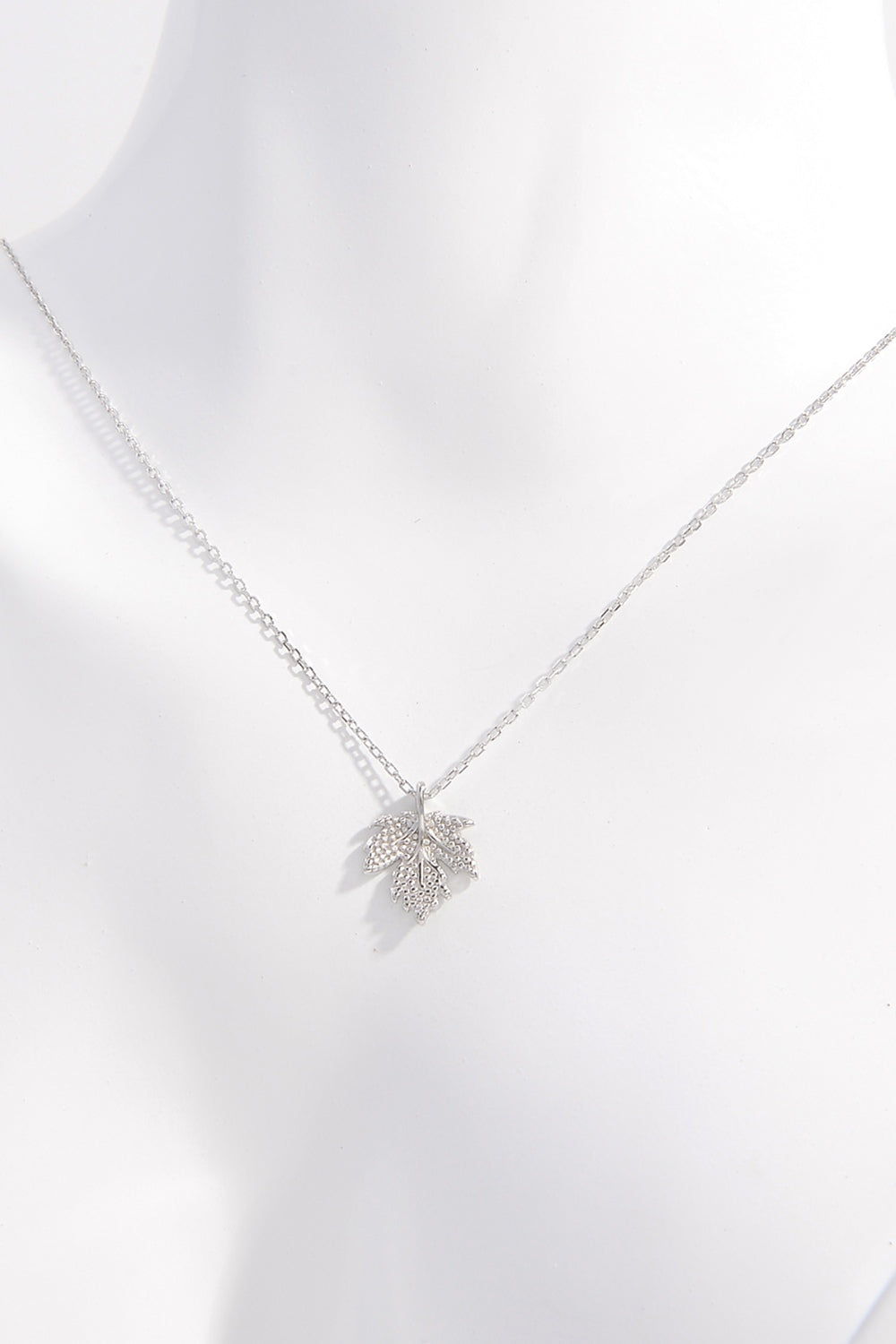 925 Sterling Silver Zircon Maple Leaf Necklace - NJPH Best Selling 