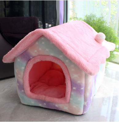 Foldable Dog House Pet Cat Bed Winter Dog Villa Sleep Kennel Removable Nest Warm Enclosed Cave Sofa Pets Supplies - NJPH Best Selling 