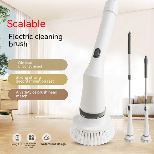 Electric Scrubber Cleaning Wall Long Handle Elbow Telescopic Multifunction Cleaning Brush - NJPH Best Selling 