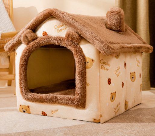 Foldable Dog House Pet Cat Bed Winter Dog Villa Sleep Kennel Removable Nest Warm Enclosed Cave Sofa Pets Supplies - NJPH Best Selling 