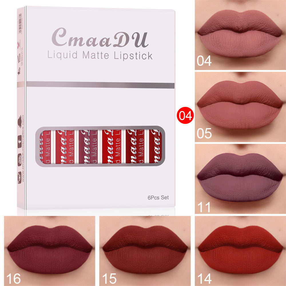 6 Boxes Of Matte Non-stick Cup Waterproof Lipstick Long Lasting Lip Gloss - NJPH Best Selling 