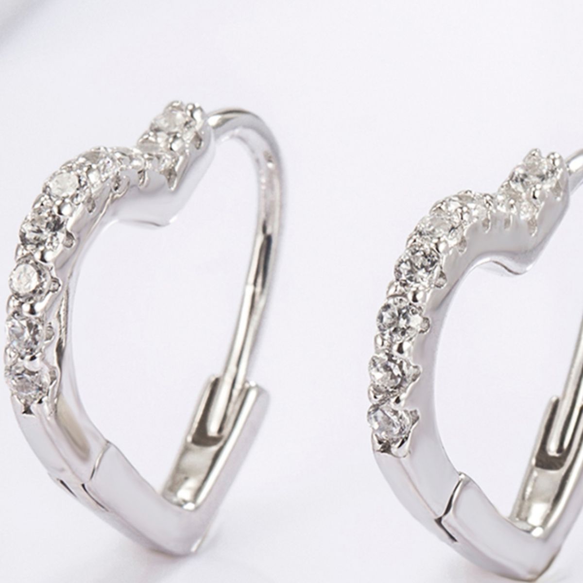 925 Serling Silver Zircon Heart Shape Earrings - NJPH Best Selling 