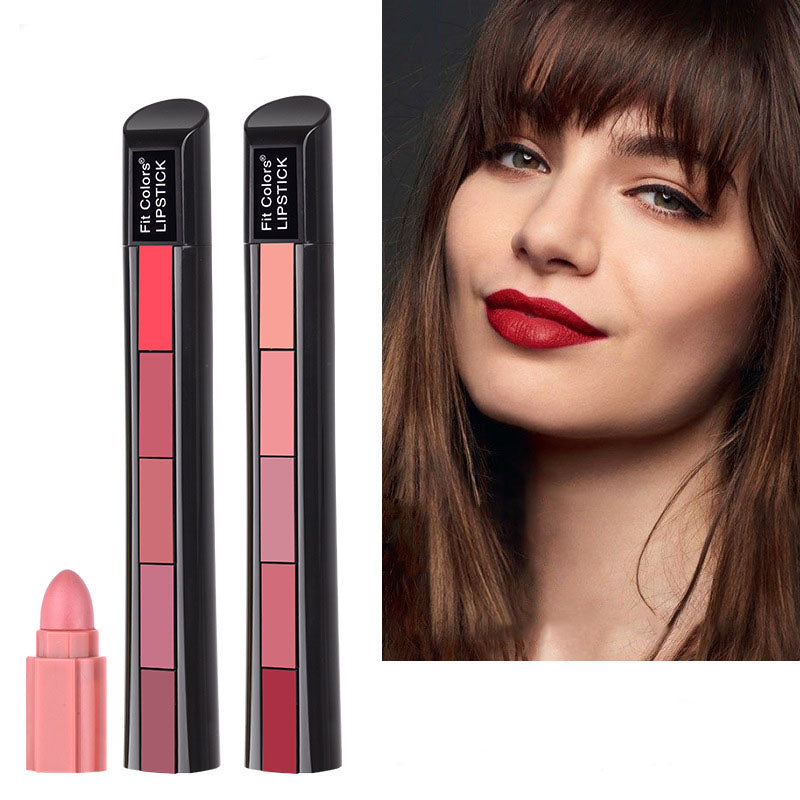 Matte 5-color Lipstick Set Velvet Lip Stick Non-stick Lip Gloss Long Lasting Waterproof Sexy Red Lipstick - NJPH Best Selling 