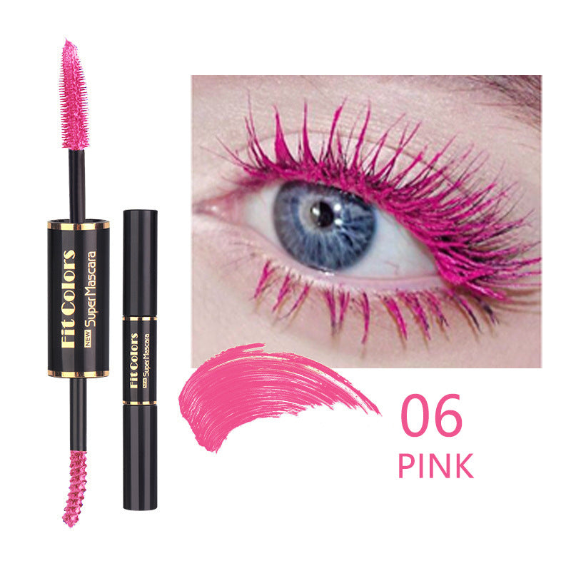 Double-headed Color Mascara Thick Curl More Than Waterproof Not Smudge White Eyebrow Dyeing - NJPH Best Selling 