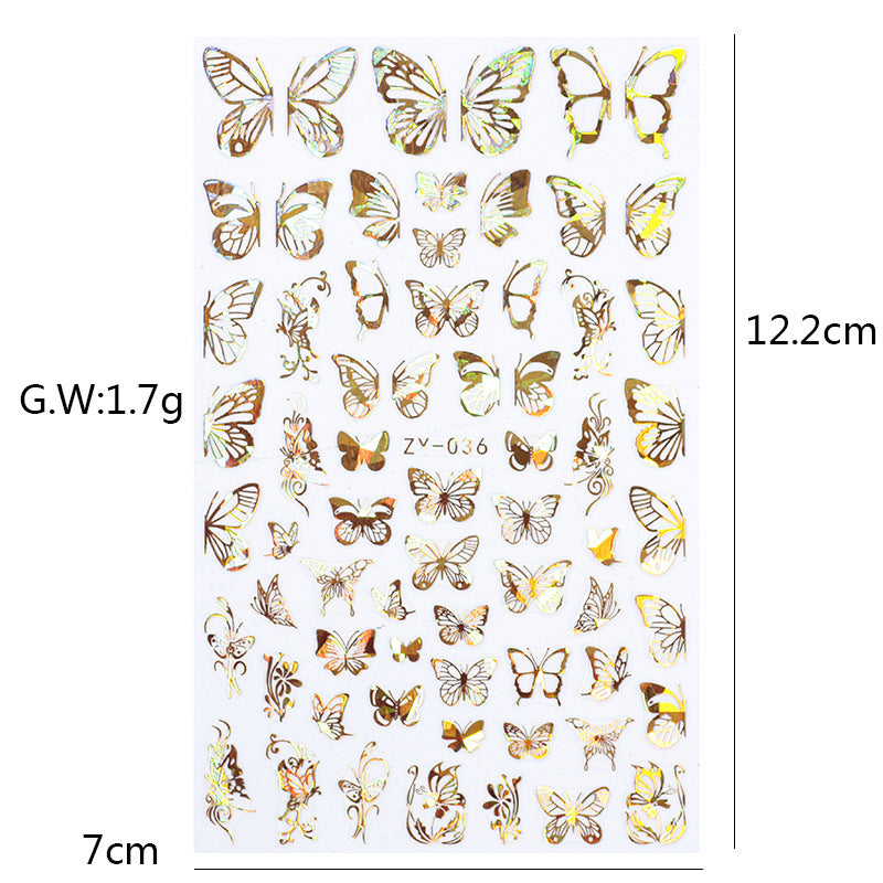 Butterfly Nail Sticker Simulation Bronzing Laser - NJPH Best Selling 