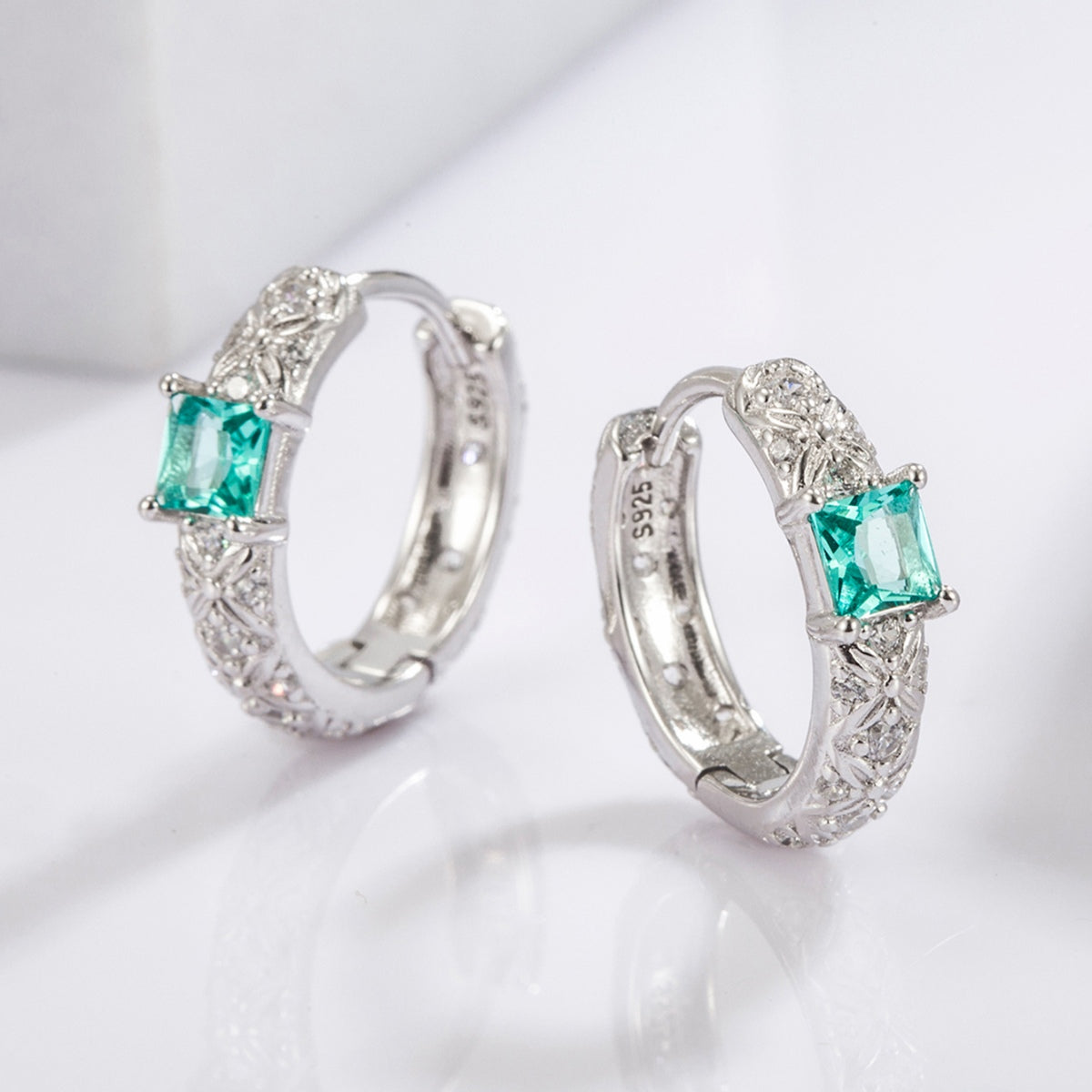 925 Sterling Silver Inlaid Zircon Earrings - NJPH Best Selling 