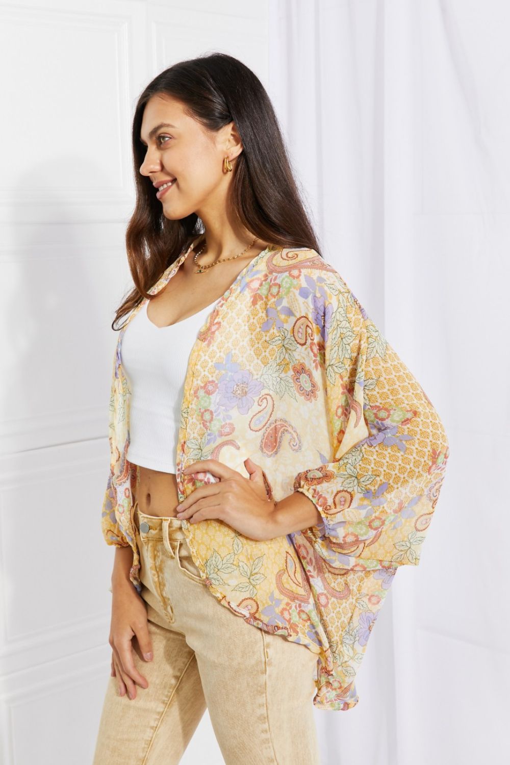 Culture Code Full Size Lasting Love Paisley Kimono - NJPH Best Selling 