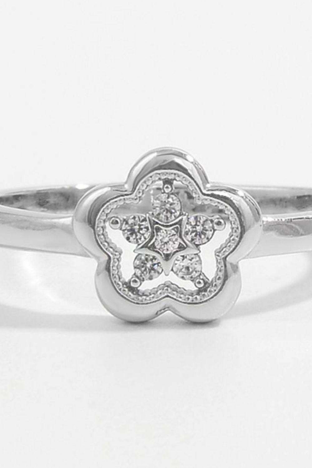 925 Sterling Silver Zircon Flower Ring - NJPH Best Selling 