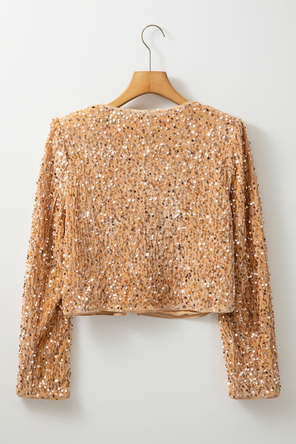 Sequin Open Front Long Sleeve Jacket - NJPH Best Selling 