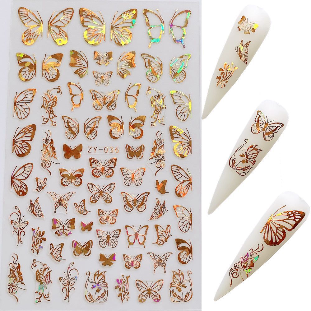 Butterfly Nail Sticker Simulation Bronzing Laser - NJPH Best Selling 