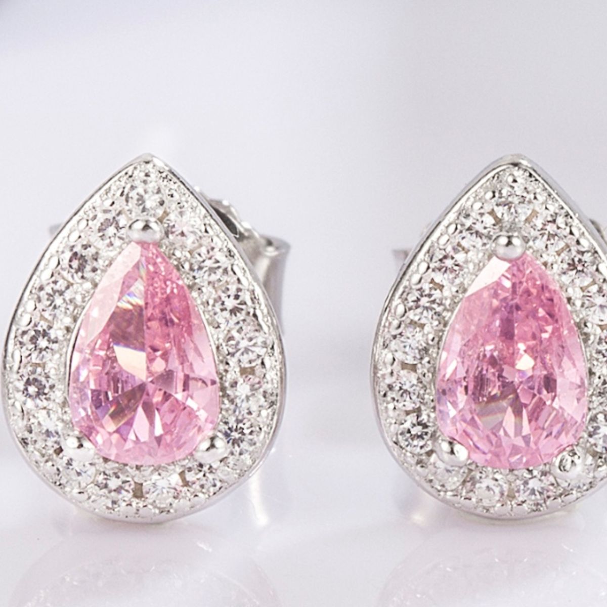 925 Sterling Silver Rhinestone Zircon Teardrop Shape Earrings - NJPH Best Selling 