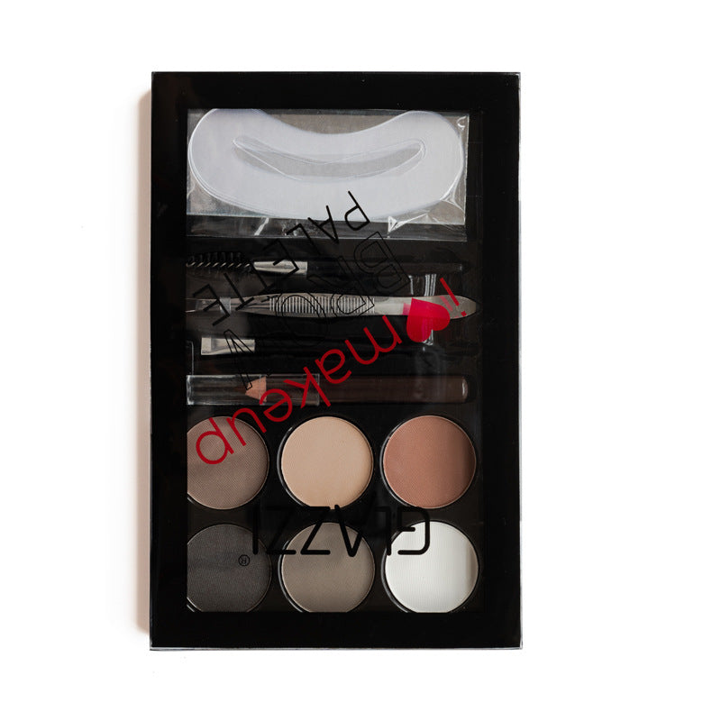 Natural Brown Eyebrow Powder Palette Eye Contour Enhancers Eye Brows Shadow Stamp Shaping Waterproof Makeup Kit With Brush - NJPH Best Selling 