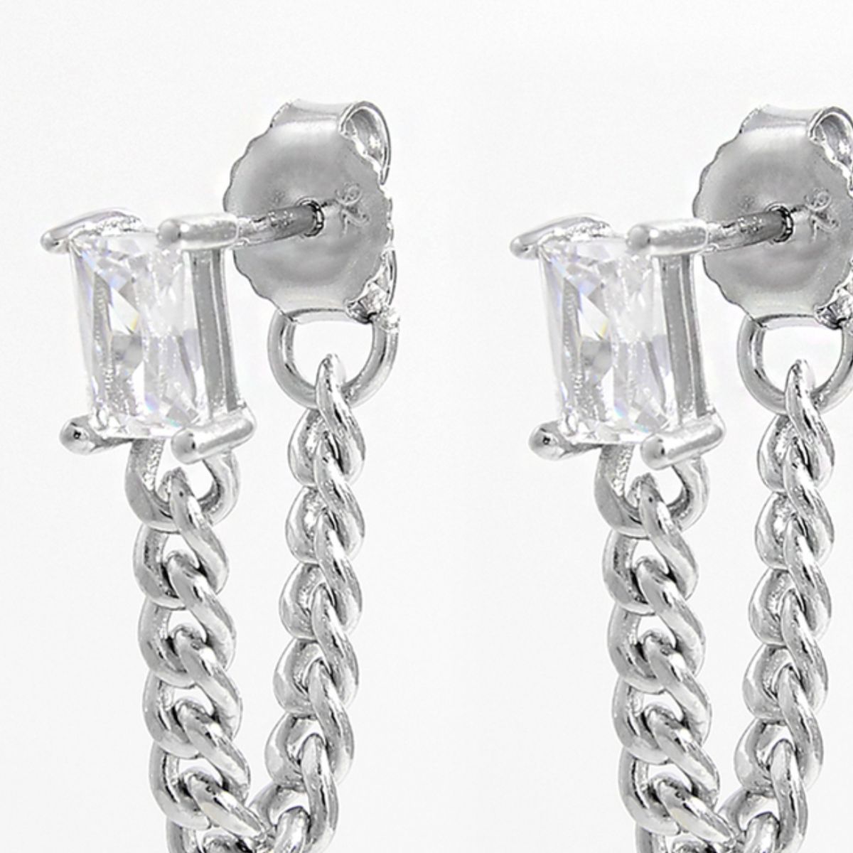 925 Sterling Silver Zircon Chain Earrings - NJPH Best Selling 