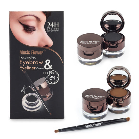 Music Flower Brown Black Gel Eyeliner Eyebrow Powder - NJPH Best Selling 