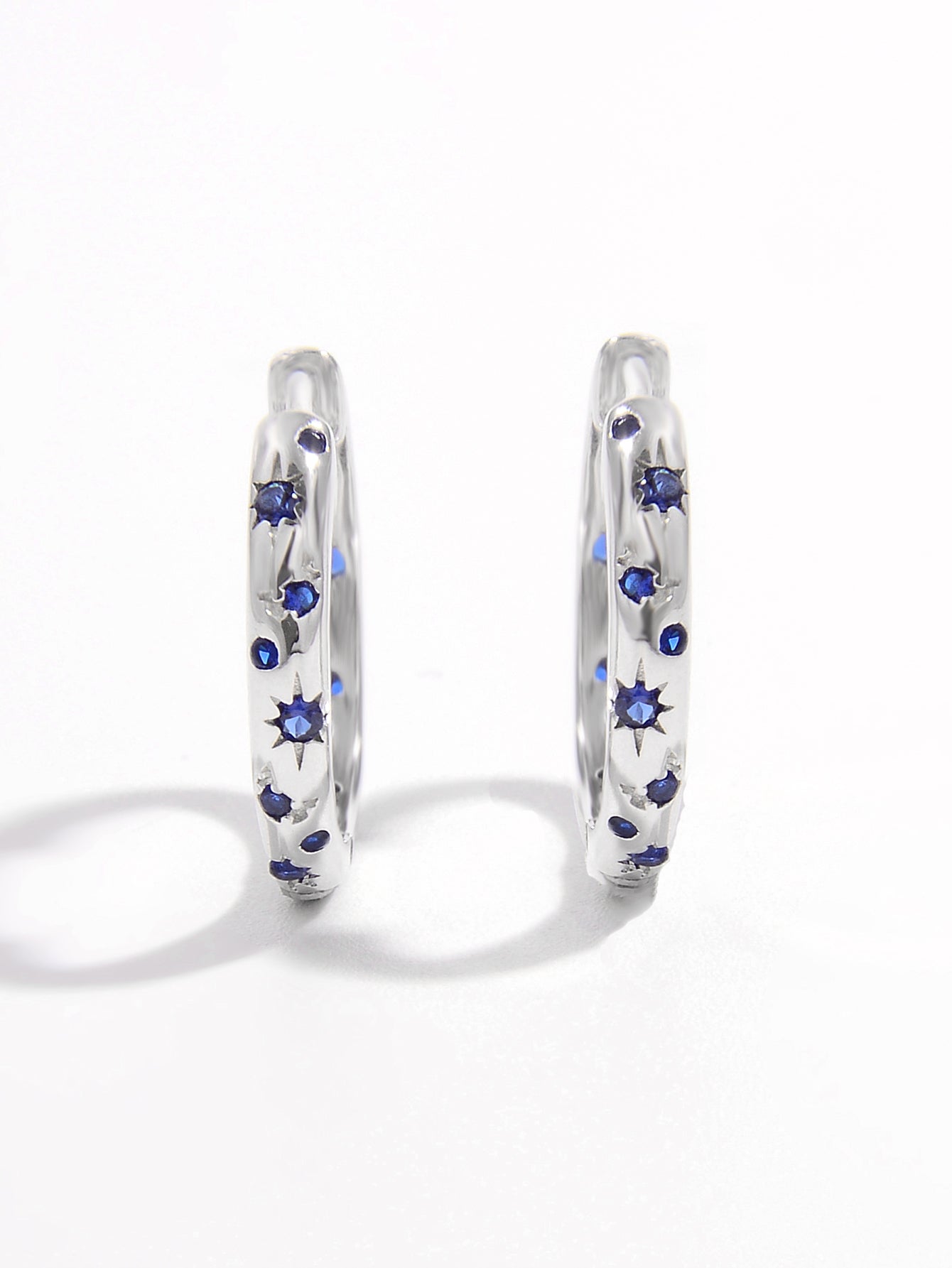 925 Sterling Silver Inlaid Zircon Huggie Earrings - NJPH Best Selling 