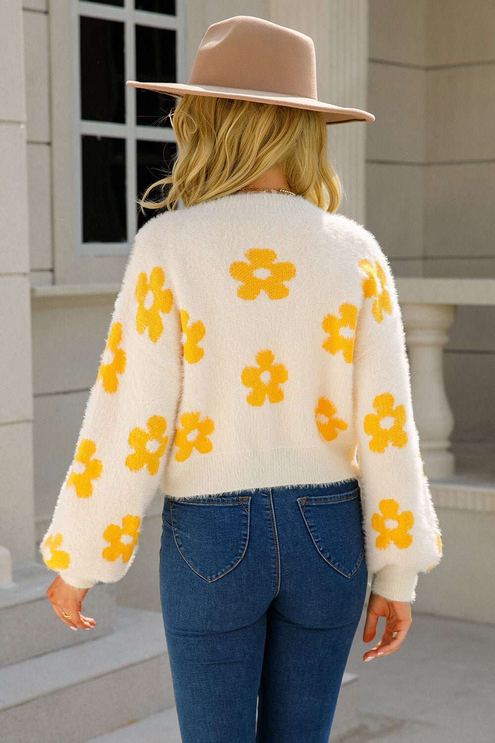 Floral Open Front Fuzzy Cardigan - NJPH Best Selling 