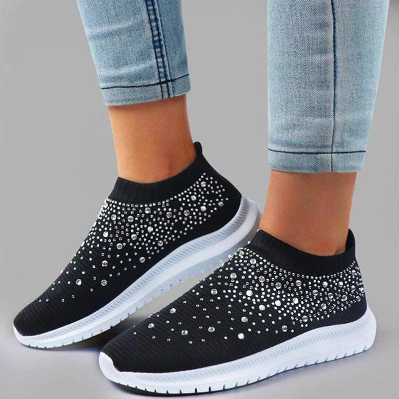 Rhinestone Flyknit Sneakers - NJPH Best Selling 