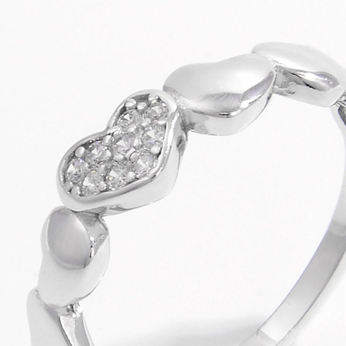 925 Sterling Silver Inlaid Zircon Heart Ring - NJPH Best Selling 