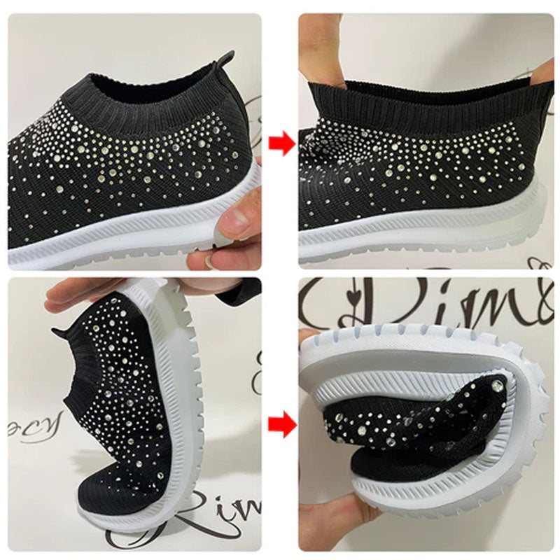 Rhinestone Flyknit Sneakers - NJPH Best Selling 