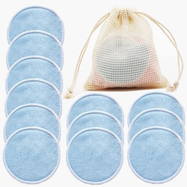 12PC Reusable Cotton Pads Makeup Remover Pads Washable Round - NJPH Best Selling 