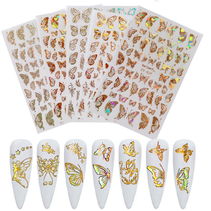 Butterfly Nail Sticker Simulation Bronzing Laser - NJPH Best Selling 