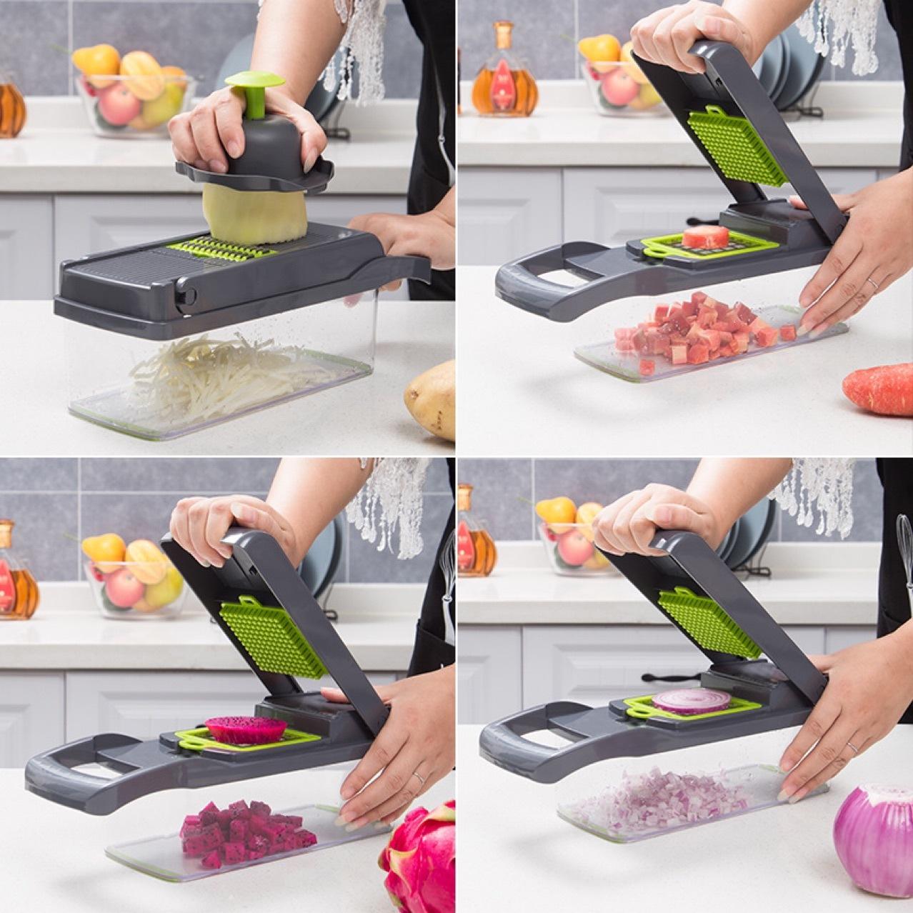 12 In 1 Manual Vegetable Chopper Kitchen Gadgets Food Chopper Onion Cutter Vegetable Slicer - NJPH Best Selling 