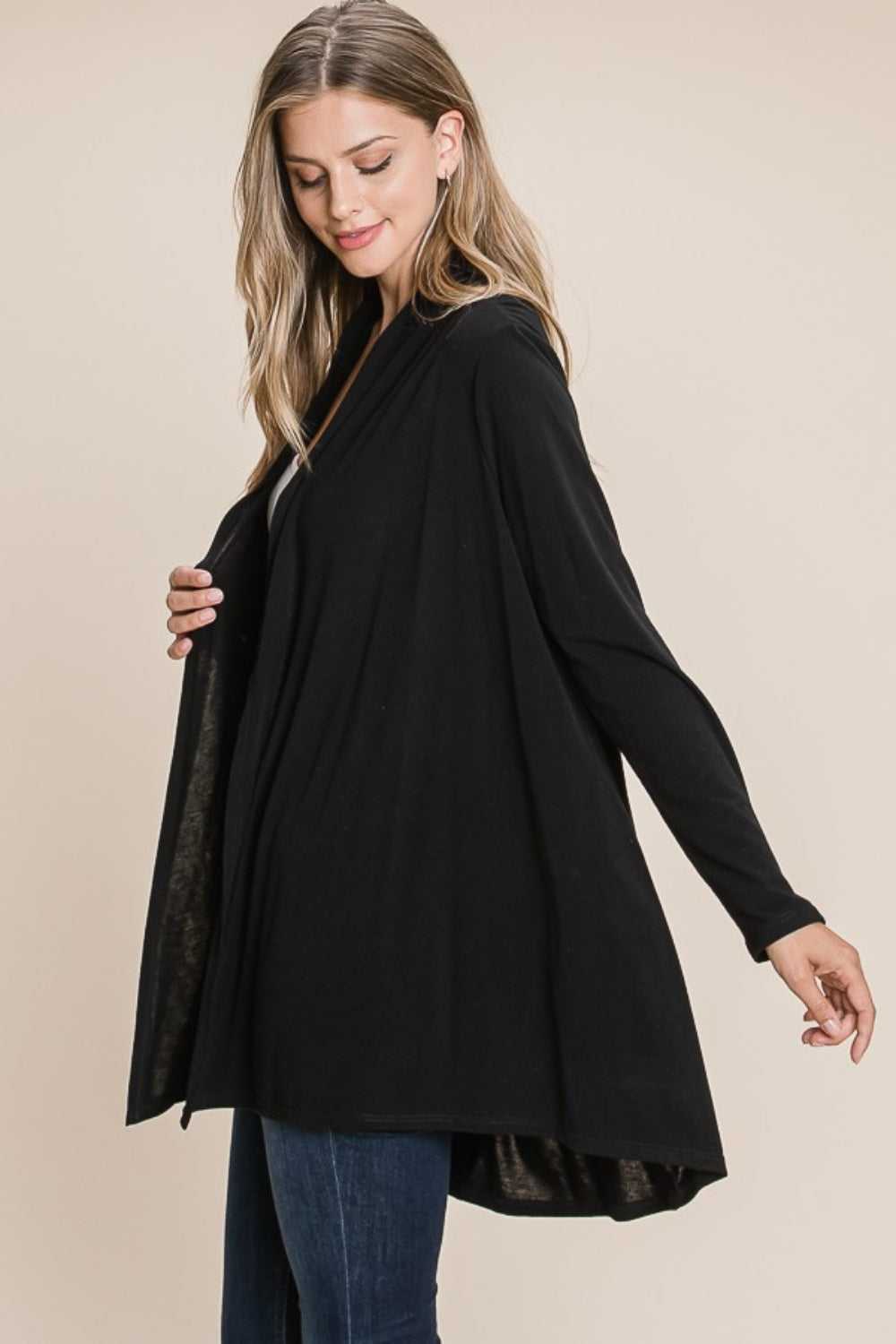 BOMBOM Open Front Long Sleeve Cardigan - NJPH Best Selling 