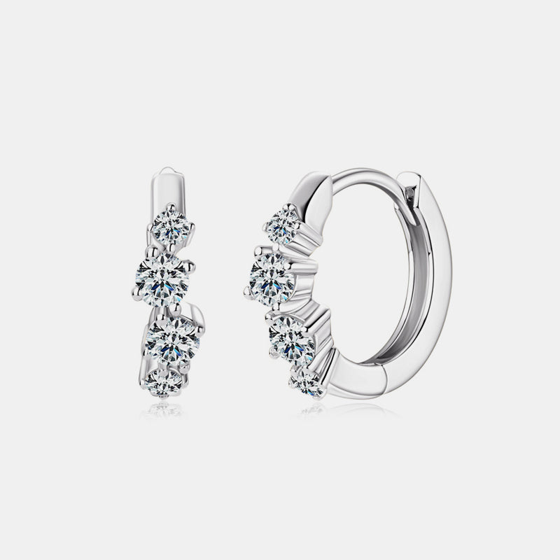 925 Sterling Silver Moissanite Huggie Earrings - NJPH Best Selling 