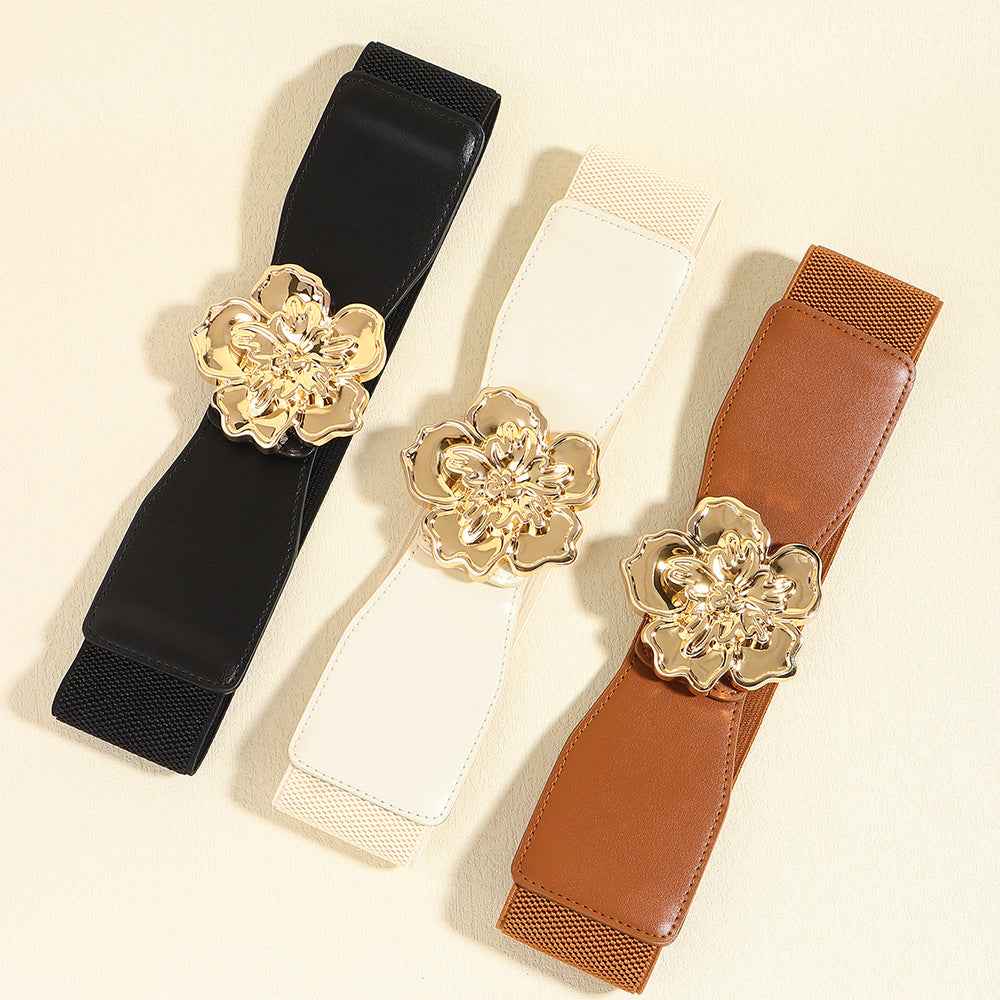 Flower Alloy Buckle Elastic Belt - NJPH Best Selling 