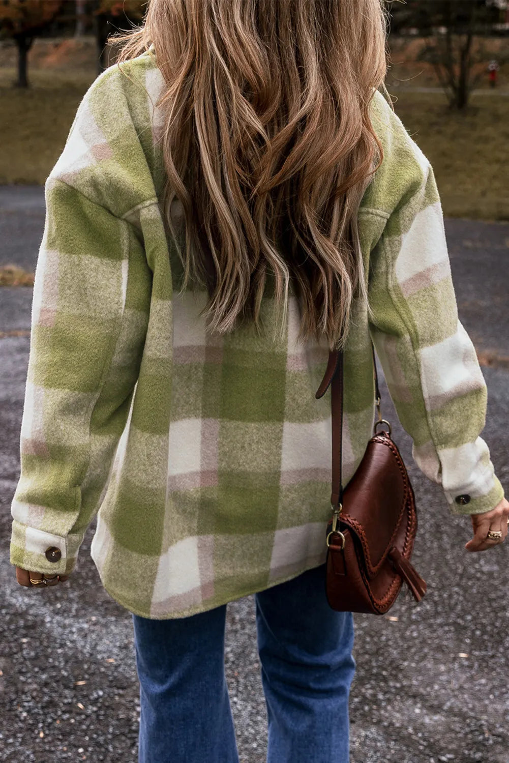 Plaid Button Up Long Sleeve Jacket - NJPH Best Selling 