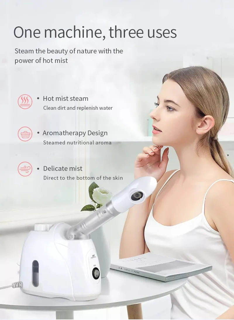 Ozone Facial Steamer Warm Mist Humidifier for Face Deep Cleaning Vaporizer Sprayer Salon Home Spa Skin Care Whitening - NJPH Best Selling 