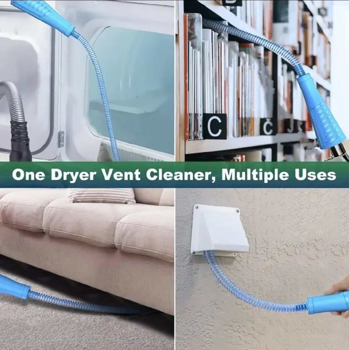 1pc Dryer Vent Cleaner Kit Vacuum Attachment Bendable Dryer Lint Remover Dryer Lint Screen Cleaning Hose - NJPH Best Selling 