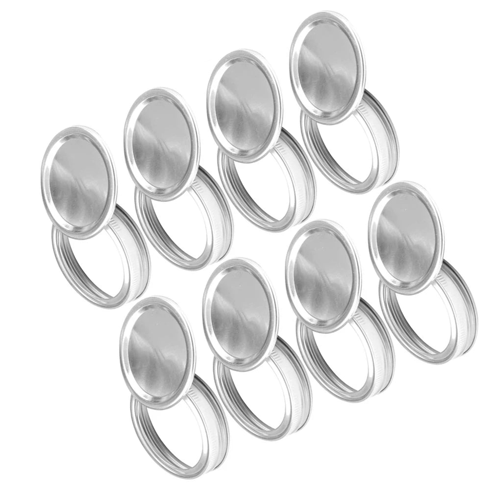 24pcs Wide Mouth 86MM Mason Jar Canning Lids Reusable Leak Proof Split-Type Silver Lids With Silicone Seals Rings - NJPH Best Selling 