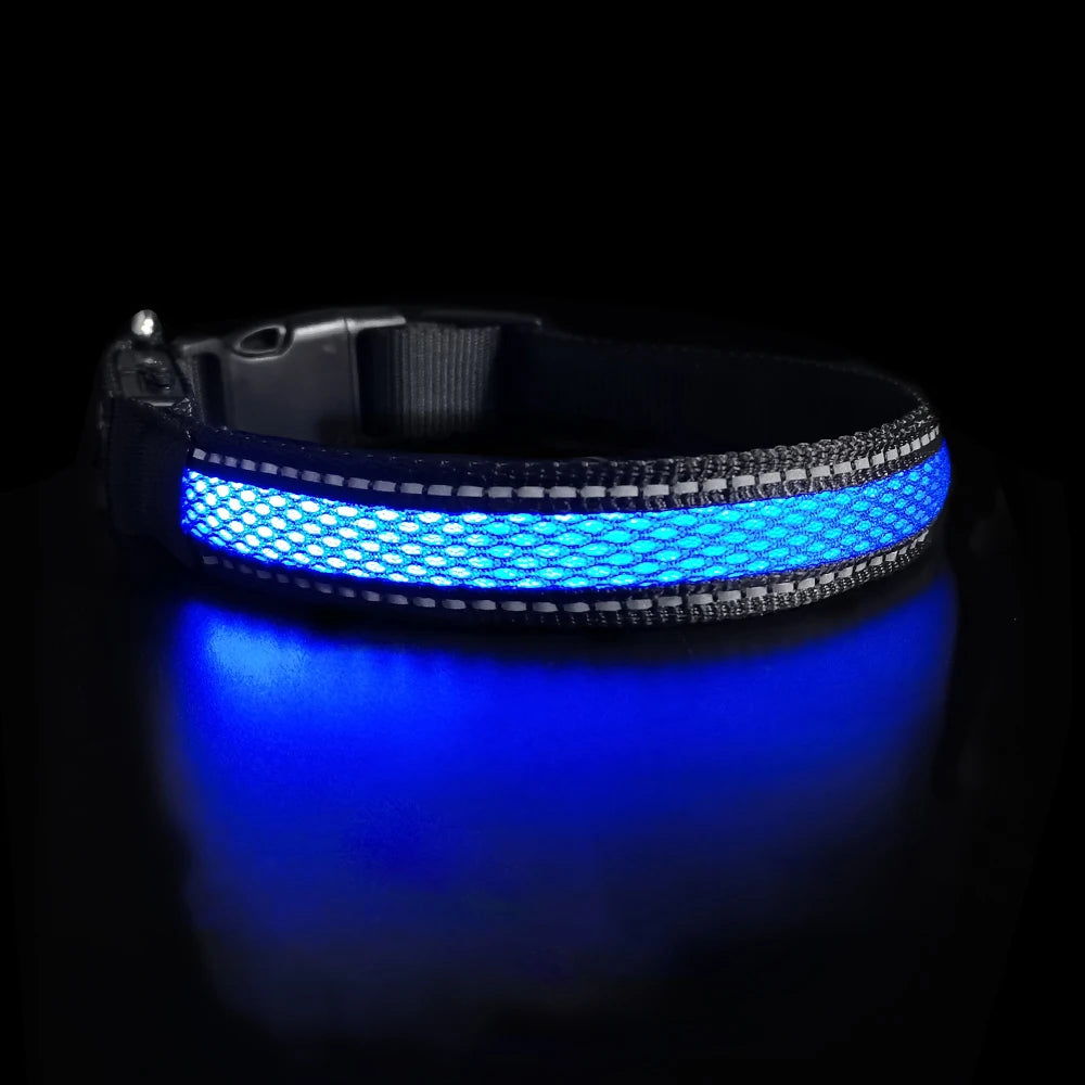 MASBRILL LED Dog Collar Luminous Pet Products Safety Stylish Flashing Glow Necklace Waterproof Reflective Pet Dog Accessories - NJPH Best Selling 