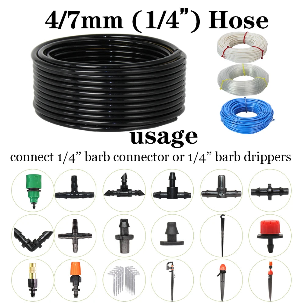 3/5mm 4/7mm 8/11mm New PVC Garden Water Hose Irrigation Watering Tubing 1/8'' 1/4'' 3/8'' Black White Blue Transparent Hose - NJPH Best Selling 