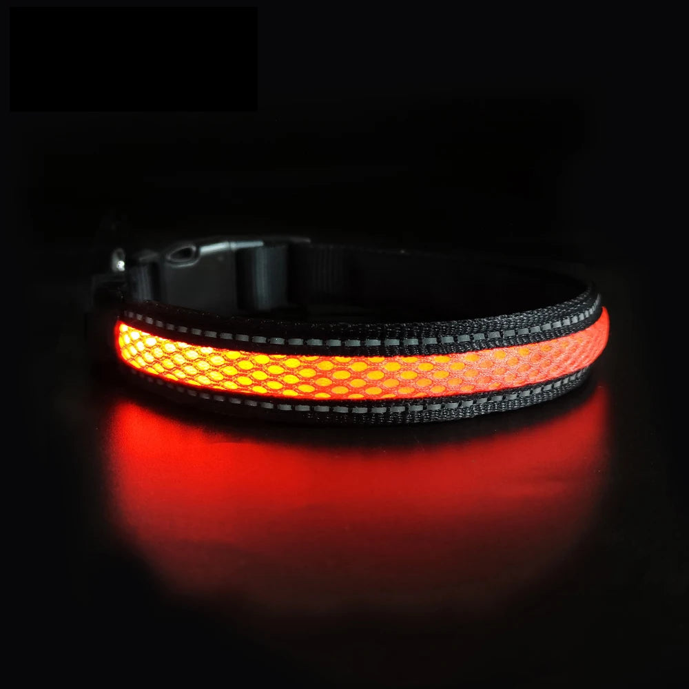 MASBRILL LED Dog Collar Luminous Pet Products Safety Stylish Flashing Glow Necklace Waterproof Reflective Pet Dog Accessories - NJPH Best Selling 