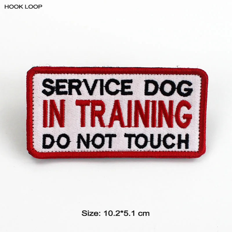 Therapy Service Dog Badges Hook Loop Patches for DOG PET Do Not Touch In Training Security Vests Harnesses Emblem Stickers - NJPH Best Selling 