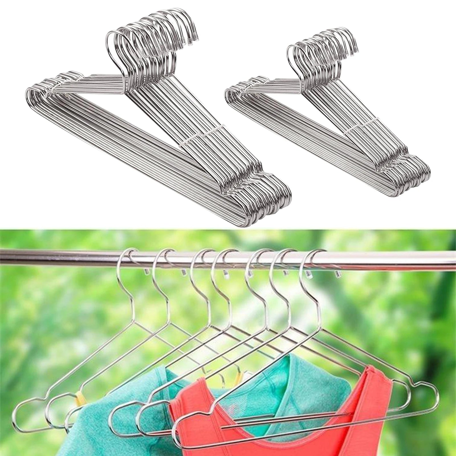 Stainless Steel Clothes Hanger Organizer Strong Metal Coat Suit Hanger Anti-skid - NJPH Best Selling 