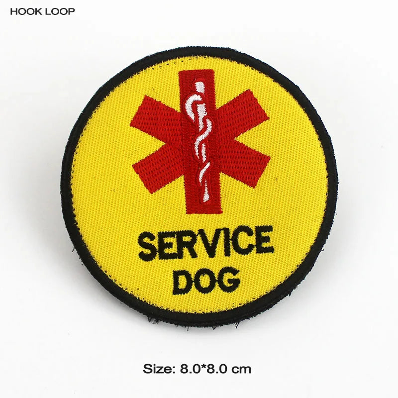 Therapy Service Dog Badges Hook Loop Patches for DOG PET Do Not Touch In Training Security Vests Harnesses Emblem Stickers - NJPH Best Selling 