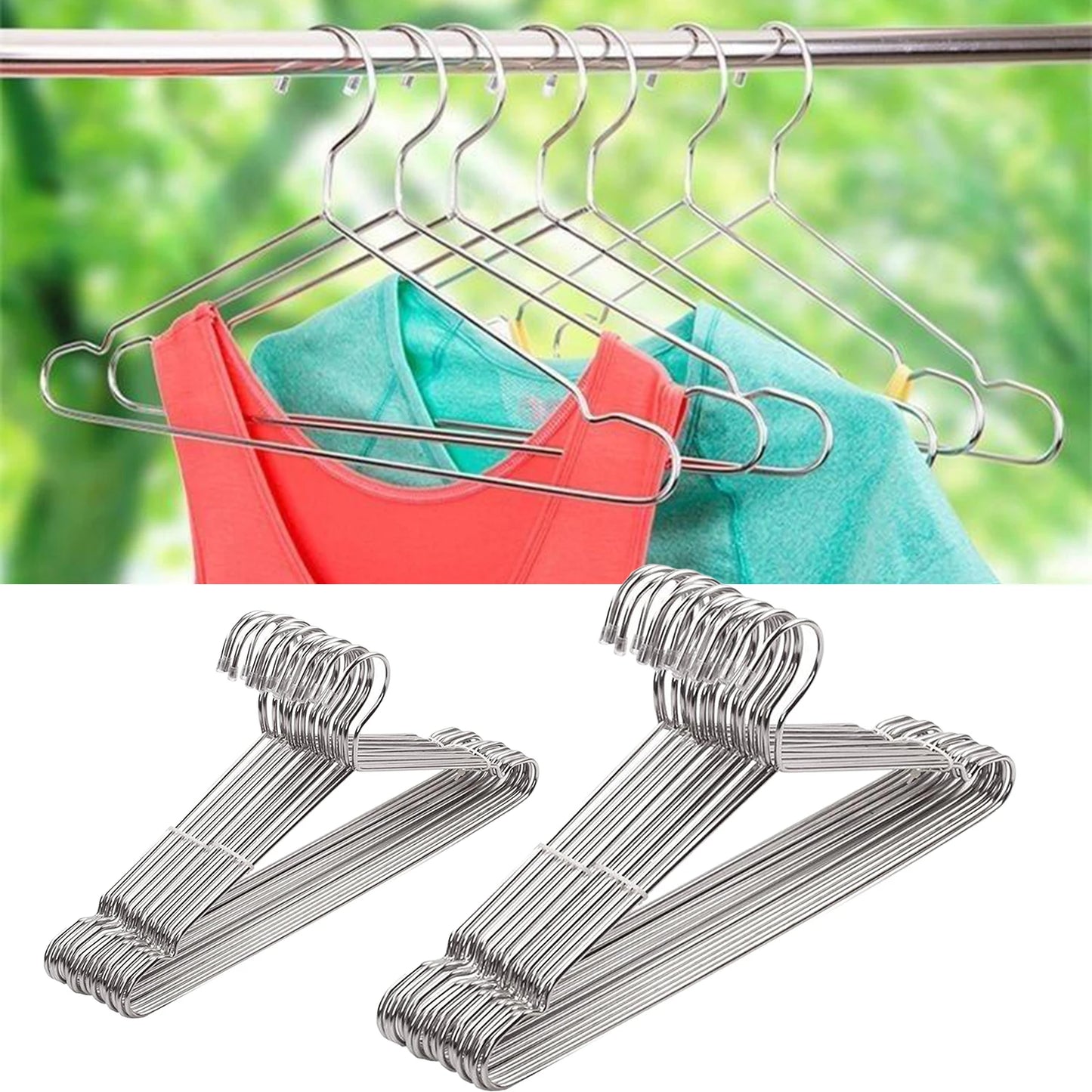 Stainless Steel Clothes Hanger Organizer Strong Metal Coat Suit Hanger Anti-skid - NJPH Best Selling 