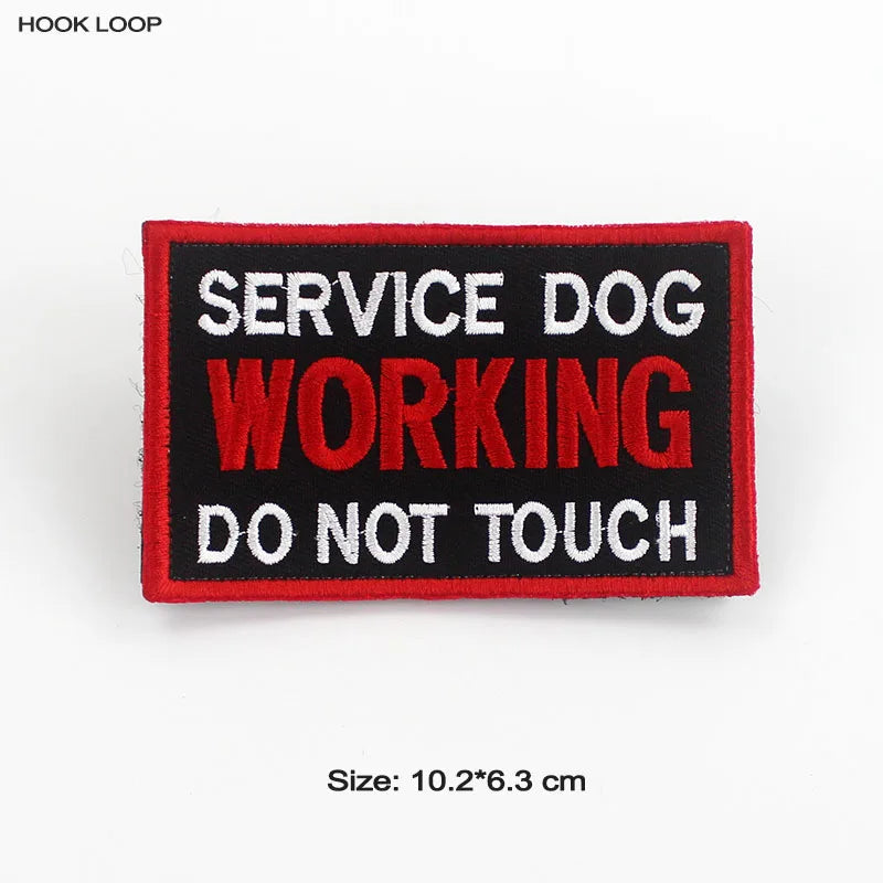 Therapy Service Dog Badges Hook Loop Patches for DOG PET Do Not Touch In Training Security Vests Harnesses Emblem Stickers - NJPH Best Selling 