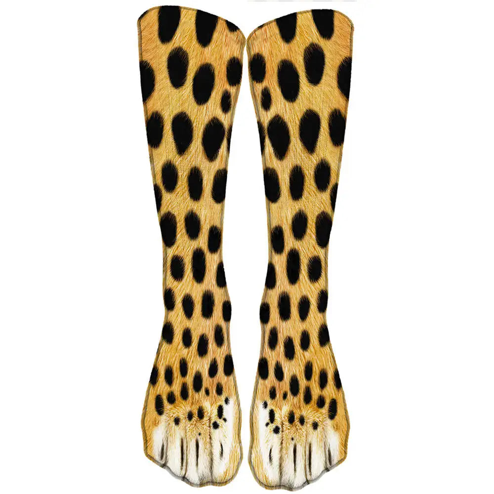 Funny Leopard Tiger Cotton Socks For Women Happy Animal Kawaii Unisex Socks Harajuku Cute Casual High Ankle Socks Female Party