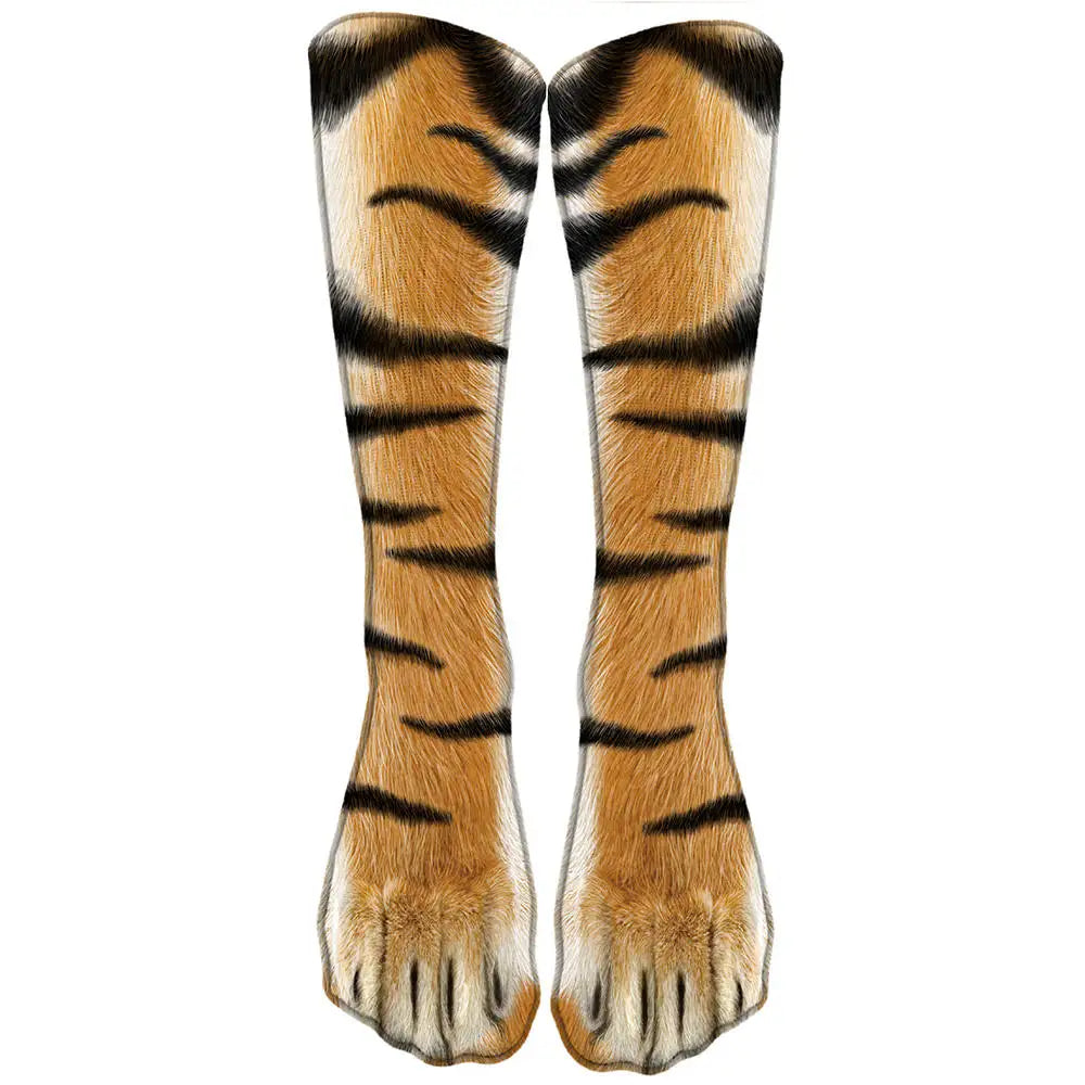 Funny Leopard Tiger Cotton Socks For Women Happy Animal Kawaii Unisex Socks Harajuku Cute Casual High Ankle Socks Female Party