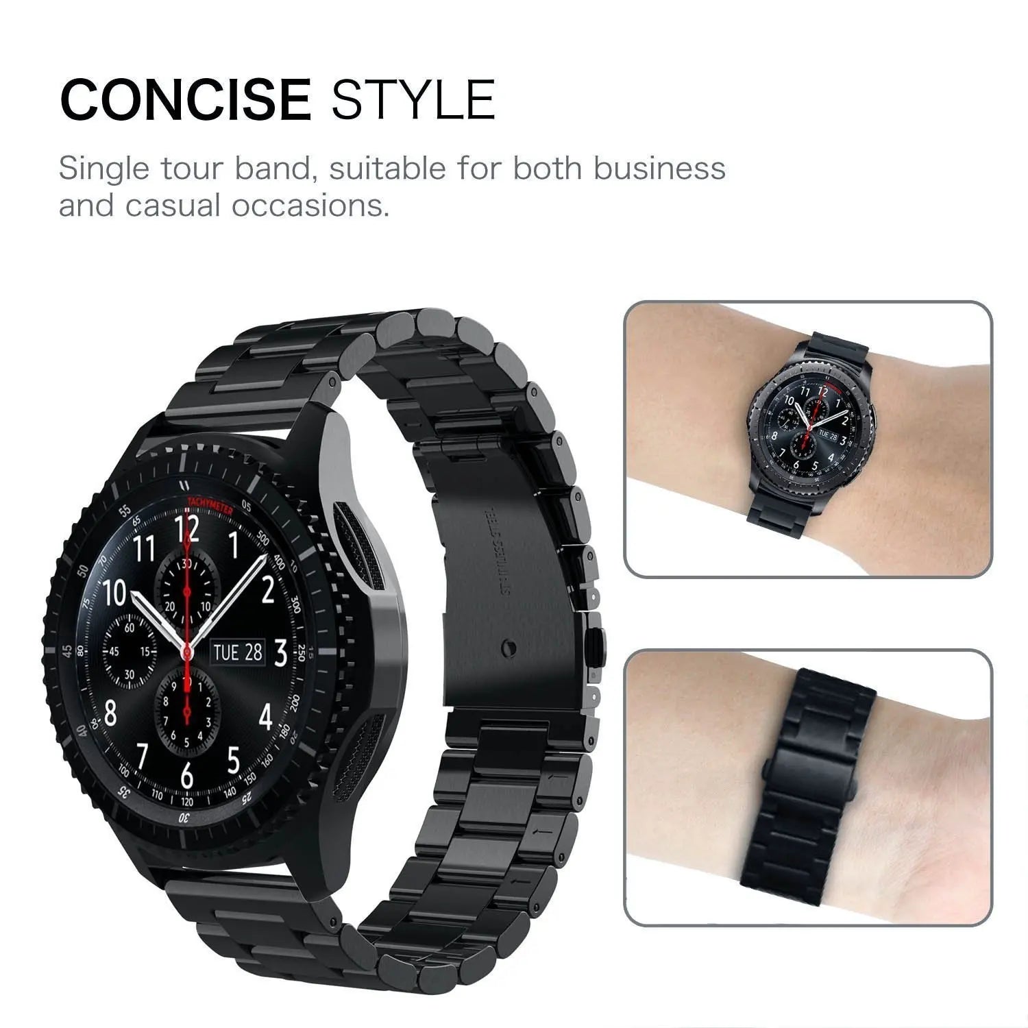 18 20 22 24mm Full Stainless Steel Watchband For SAMSUNG GEAR S3 S2 Classic Straps Galaxy watch 42 46mm Huawei Watch 2 Pro/ GT - NJPH Best Selling 